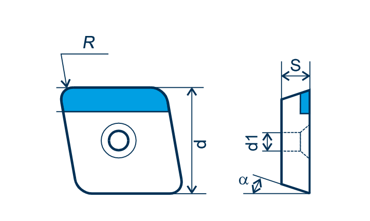 CBN Wendeplatte CCGW, E=gebürstet
