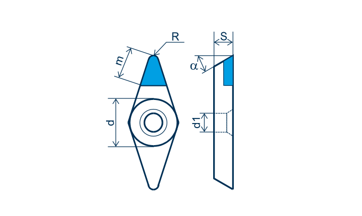 CBN Wendeplatte VBGW, F=scharfkantig