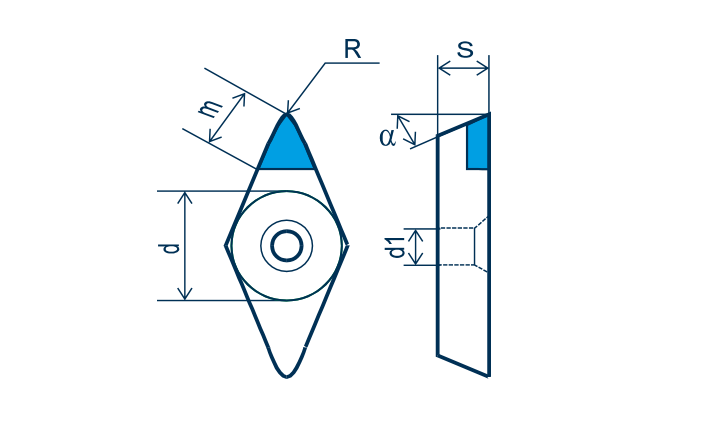 CBN Wendeplatte DCGW, E=gebürstet
