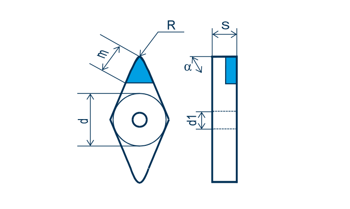CBN Wendeplatte DNGA, F=scharfkantig