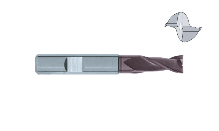 Kempf Fräser - VHM-Schaftfräser 30° - 2 Schneider