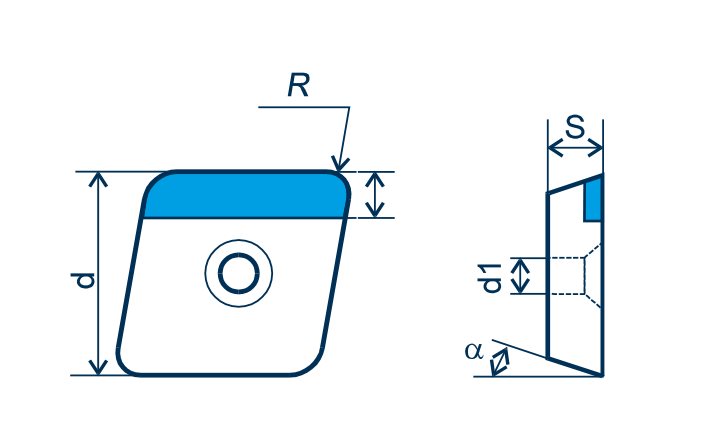 CBN Wendeplatte CCGW, E=gebürstet