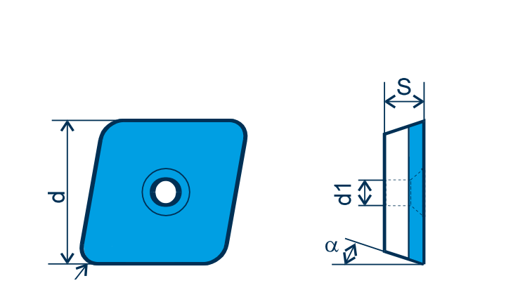 CBN Wendeplatte CCGW, F=scharfkantig